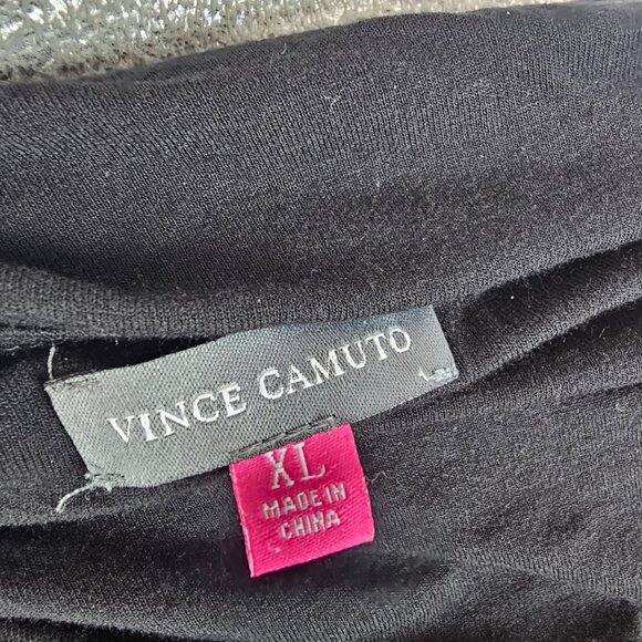 Vince Camuto Sleeveless Black Ruched V-neck Tank Top Size XL - Picture 5 of 7